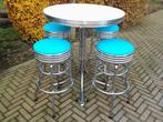 4 Amerikaanse barkrukken bar tafel Bel Air fifties sixties, Ophalen, 60 tot 90 cm, Met voetsteun, Zo goed als nieuw