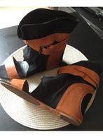 Amaya Leren leer + canvas sandals maat 40, Zwart, Sandalen of Muiltjes, Ophalen of Verzenden, Gedragen