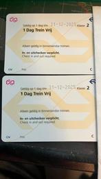 Treinkaarten Dagkaart, Tickets en Kaartjes, Trein, Bus en Vliegtuig, Twee personen, Trein, Nederland, Algemeen kaartje