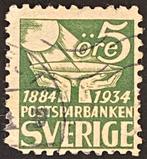 Zweden 1934 postspaarbank blz2, Postzegels en Munten, Postzegels | Europa | Scandinavië, Ophalen of Verzenden, Gestempeld