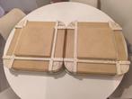 Gratis! 2x Grote Vintage Plafonniėre  (leder beschadigd), Ophalen, Gebruikt, Hout, Vintage