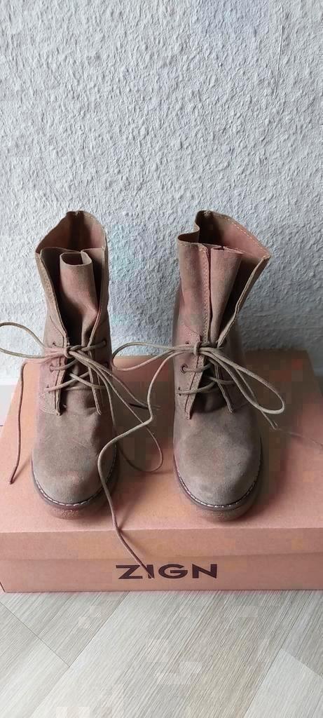 Beige Kaki Sleehakken | Maat 38 | Met Veters | Enkellaarzen, Kleding | Dames, Schoenen, Zo goed als nieuw, Beige, Ophalen of Verzenden