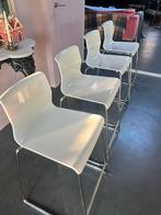 Witte barkruk / hoge kruk (4 stuks, Glenn), Huis en Inrichting, Ophalen, Kunststof, Gebruikt, Wit