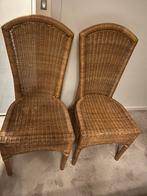 2x rieten eetkamerstoel, Huis en Inrichting, Stoelen, Ophalen, Gebruikt, Twee, Bruin