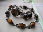 complete set tiger eye sterling zilveren sieraden ring enz, Ophalen of Verzenden, Zo goed als nieuw, Met edelsteen, Zilver