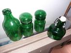 Groen glas, fles, potjes, karaf, Antiek en Kunst, Ophalen of Verzenden