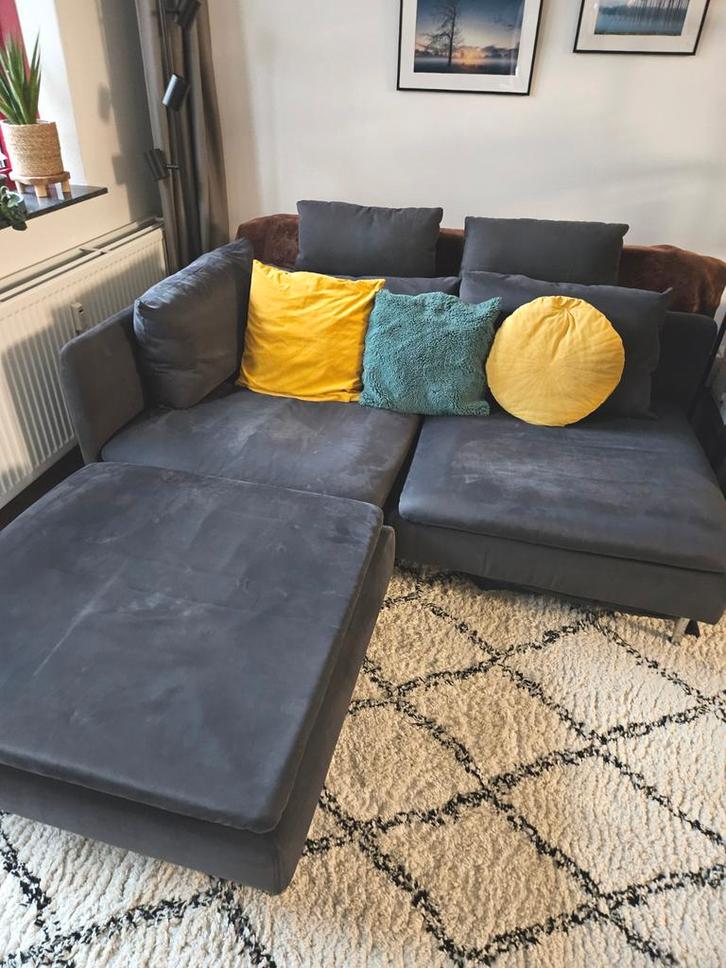 Ikea SÖDERHAMN - Donkergrijs, Huis en Inrichting, Banken | Bankstellen, Gebruikt, Hoekbank, Driepersoons, 150 tot 200 cm, 75 tot 100 cm