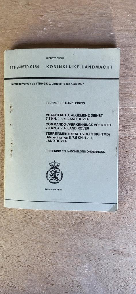 Landmacht KMar Techn handleiding LANDROVER KAVEL 55, Verzamelen, Militaria | Algemeen, Landmacht, Boek of Tijdschrift, Nederland