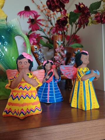 Mexicaanse Kandelaars Set van 3 terracotta kerst  beschikbaar voor biedingen