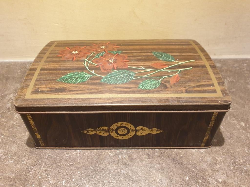 Oud blikken trommel 28,5x10x10cm, Ophalen of Verzenden, Gebruikt, Overige