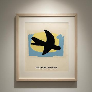 Georges Braque – Vogelmotief serigrafische repro Ingelijst beschikbaar voor biedingen