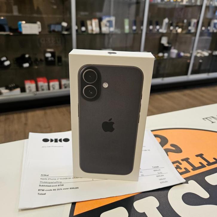 Iphone 17 512GB Black - NEW + Bon, Telecommunicatie, Mobiele telefoons | Apple iPhone, Nieuw