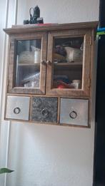 Wandkastje stoer hout, Huis en Inrichting, Kasten | Wandmeubels, Ophalen, Zo goed als nieuw, Minder dan 150 cm, Minder dan 100 cm