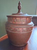 Antieke koperen tabakspot met deksel, Ophalen of Verzenden, Koper