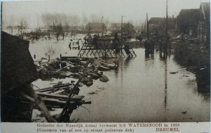 Mooie oude ongelopen Briefkrt: De Watersnood 1926 in Dreumel, Verzamelen, Ansichtkaarten | Nederland, Ongelopen, Gelderland, 1920 tot 1940