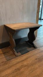 Landelijk eiken houten bijzettafel tafeltje side table grijs, Ophalen