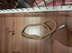 Ouderwets/nostalgisch klimtouw uit gymzaal met leren uiteind, Ophalen of Verzenden, Gebruikt