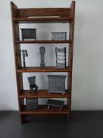 Tinnen miniaturen meubels in houten kastje – 90% tin, Antiek en Kunst, Ophalen of Verzenden