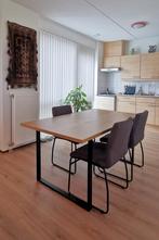 Eettafel AABENRAA en eetkamerstoelen (4x) HAMMEL, Ophalen, 50 tot 100 cm, Zo goed als nieuw, Vier personen