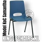 Kantinestoelen Samantha blauw stapelstoelen kuipstoelen, Nieuw, Info@everardo.nl, Ophalen of Verzenden, Everardo.nl