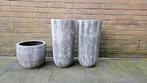 Grijze binnenpotten, Tuin en Terras, Bloempotten, Ophalen, Rond, Binnen, Zo goed als nieuw