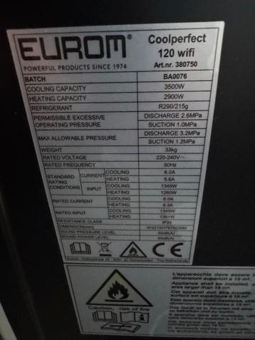 Eurom Coolperfect 120 wifi Airco beschikbaar voor biedingen
