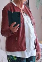 Dames kunst leer jasje 46 rood bruin, Kleding | Dames, Jassen | Zomer, Ophalen of Verzenden, Zo goed als nieuw, Maat 46/48 (XL) of groter