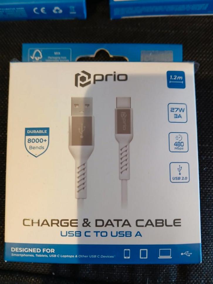 Prio USB-C naar USB-A Kabel - Nieuw!, Audio, Tv en Foto, Audiokabels en Televisiekabels, Nieuw, Overige kabels, Minder dan 2 meter