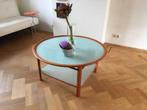Vintage Giorgetti Coffee table, kersenhout + mat glazen blad, Huis en Inrichting, Tafels | Salontafels, Ophalen, Glas, 50 tot 100 cm