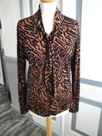 Cognac/zwart blousje PERLA NERA maat M, Kleding | Dames, Blouses en Tunieken, Bruin, Ophalen of Verzenden, Zo goed als nieuw, Maat 38/40 (M)