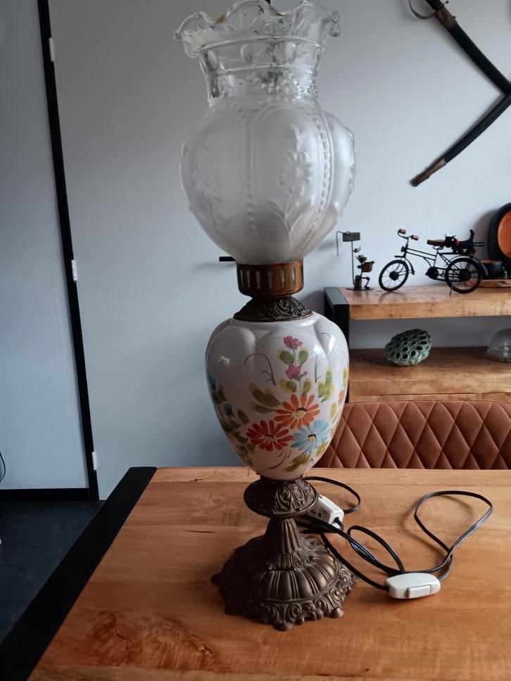 Vintage Schemerlamp met Bloemmotief, Muziek en Instrumenten, Orgels, Gebruikt, Overige typen, Ophalen of Verzenden