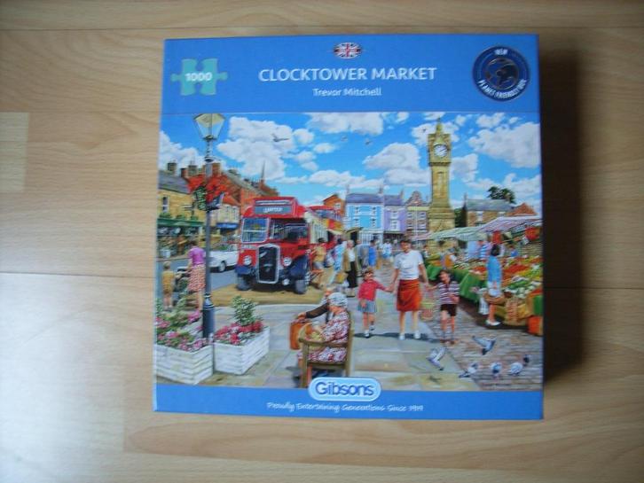 Nieuwe GIBSONS puzzel Clocktower Market 1000 stukjes, Hobby en Vrije tijd, Denksport en Puzzels, Nieuw, Legpuzzel, 500 t/m 1500 stukjes