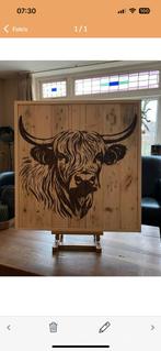 Wandbord “Schotse Hooglander” (duurzaam hout), Ophalen, Nieuw
