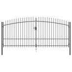 Hekpoort dubbele deur met speren bovenkant 400x225 cm, Tuin en Terras, Tuinpoorten, Ophalen of Verzenden, Nieuw, Hout, 200 cm of meer