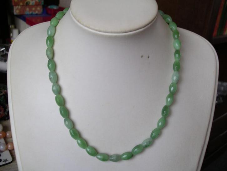 Een mooie facet Amazoniet edelstenen ketting, Sieraden, Tassen en Uiterlijk, Antieke sieraden, Ketting, Overige materialen, Met edelsteen