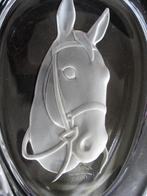 Paardenhoofd in Sevres kristal met zilver, Verzamelen, Beelden en Beeldjes, Ophalen of Verzenden, Dier, Zo goed als nieuw