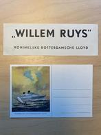 Rotterdamsche Lloyd , kaart en bagage label Willem Ruys, Ophalen of Verzenden, Zo goed als nieuw, Motorboot, Kaart, Foto of Prent