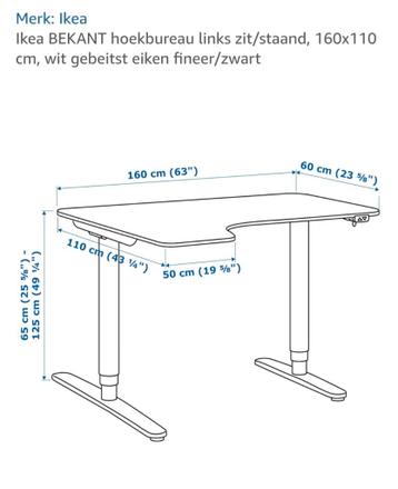 Hoekbureau Bekant Ikea - afbeelding 3