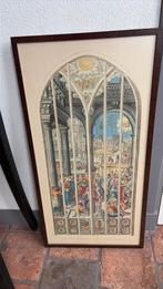 Polychrome penseeltekening gouds glas nummer 24, Antiek en Kunst, Ophalen