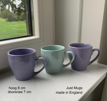 Just Mugs koffiemokjes, kopjes, mokken, pastel kleur koppen beschikbaar voor biedingen