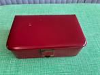 Mooie antieke vintage sierraderdoosje, Ophalen of Verzenden, Gebruikt, Rood, Softcase