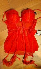 NIEUW‼️RODE PUSH UP BABYDOLL met jarretel CUP 85E, Kleding | Dames, Ophalen of Verzenden, Rood