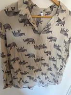 HEMA OLIFANT PRINT BLOUSE, MAAT; L, Kleding | Dames, Blouses en Tunieken, Overige kleuren, Maat 42/44 (L), Ophalen of Verzenden