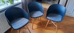 3 zwarte kuipstoelen met kussen, Huis en Inrichting, Stoelen, Ophalen, Zo goed als nieuw, Zwart