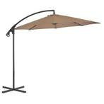 Zweefparasol met stalen paal 300 cm taupe gratis bezorgd, Nieuw, Kantelbaar, Zweefparasol, Ophalen of Verzenden