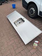 Aanrechtblad RVS, Huis en Inrichting, Keuken | Keukenelementen, Ophalen of Verzenden, Zo goed als nieuw, 50 tot 75 cm, Minder dan 100 cm