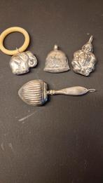 Oude Zilveren Rammelaars Set (4 stuks), Antiek en Kunst, Antiek | Goud en Zilver, Ophalen of Verzenden