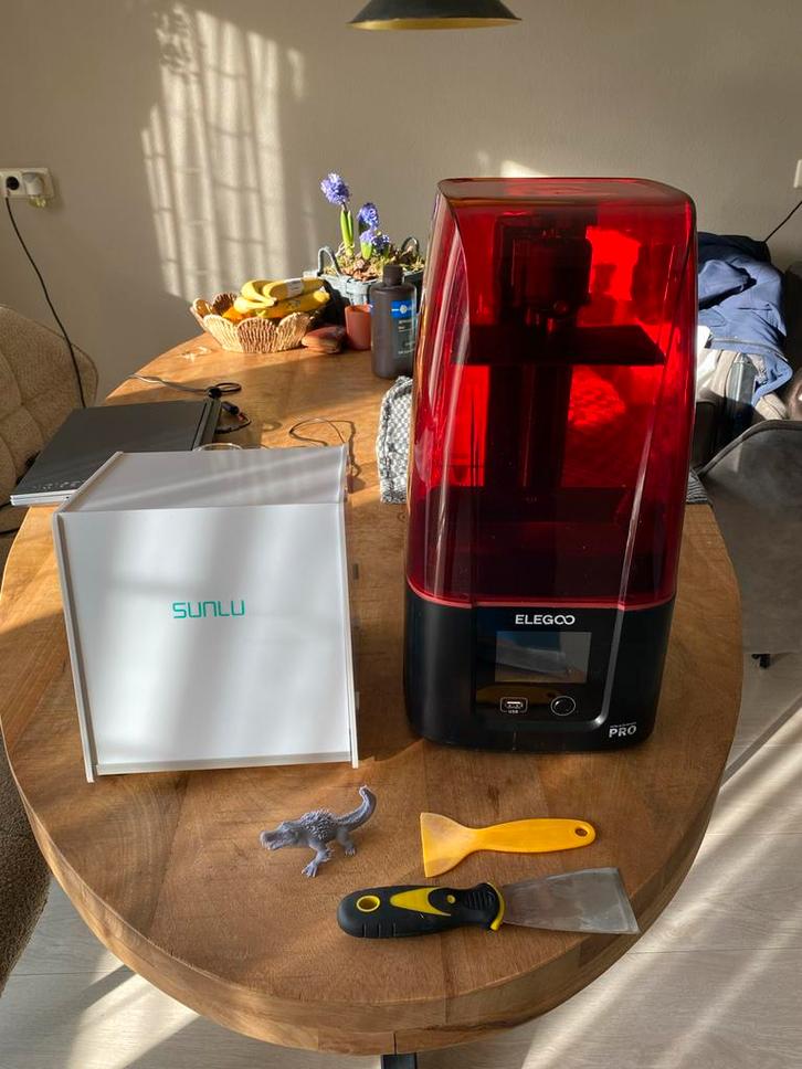 Elegoo Mars 3 Resin Printer + UV-cure box, Computers en Software, 3D Printers, Zo goed als nieuw, Ophalen