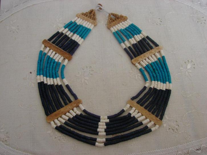 Etnische brede ketting., Sieraden, Tassen en Uiterlijk, Kettingen, Nieuw, Overige materialen, Overige kleuren, Ophalen of Verzenden