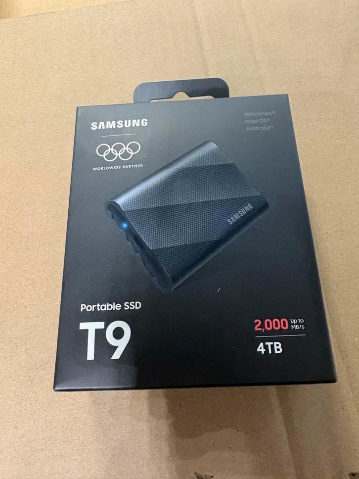 Samsung Portable SSD T9 4TB - Nieuw, Computers en Software, Harde schijven, Nieuw, Desktop, Extern, SSD, USB, Ophalen
